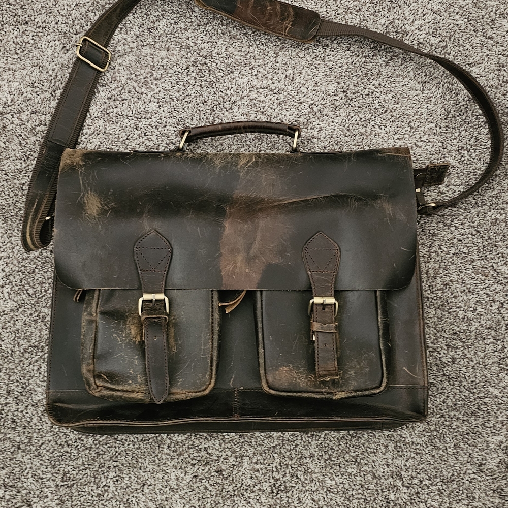 Vintage Brown Leather Satchel